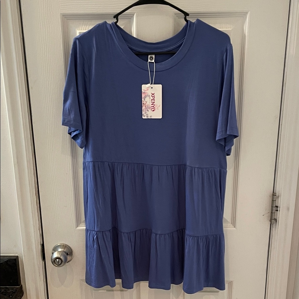 Women's Blue Tiered Top